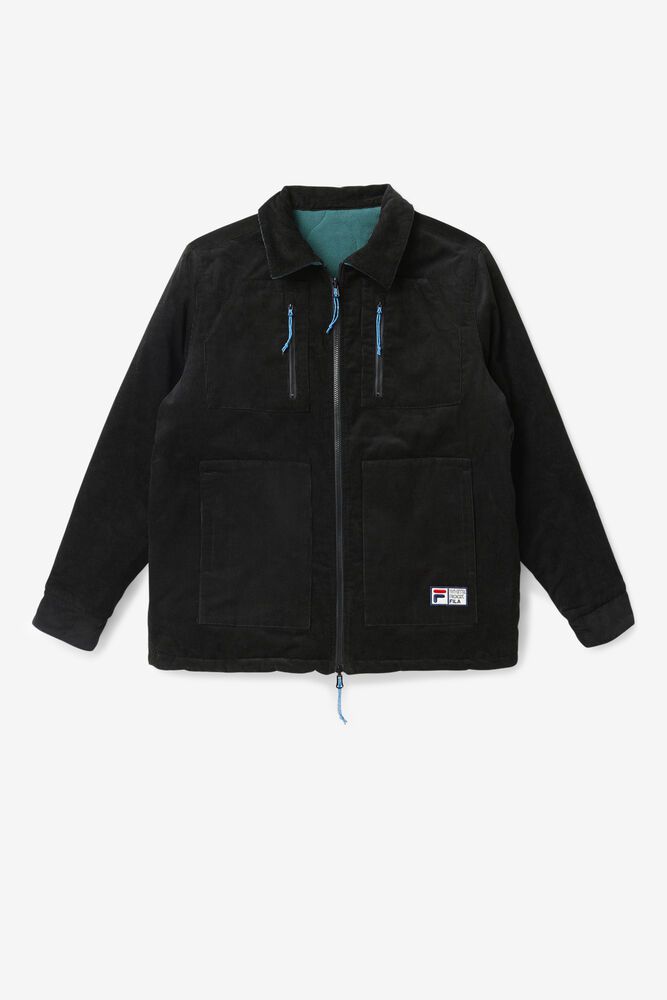 Fila Jacket Mens Black Crank Reversible - Ireland 89053-YDMT